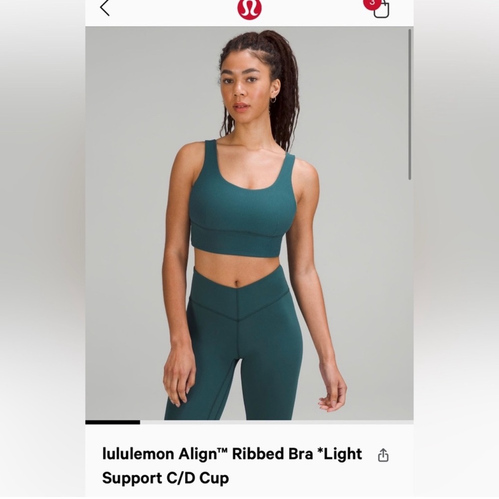 NWT Lululemon Align Ribbed Bra C/D Cup